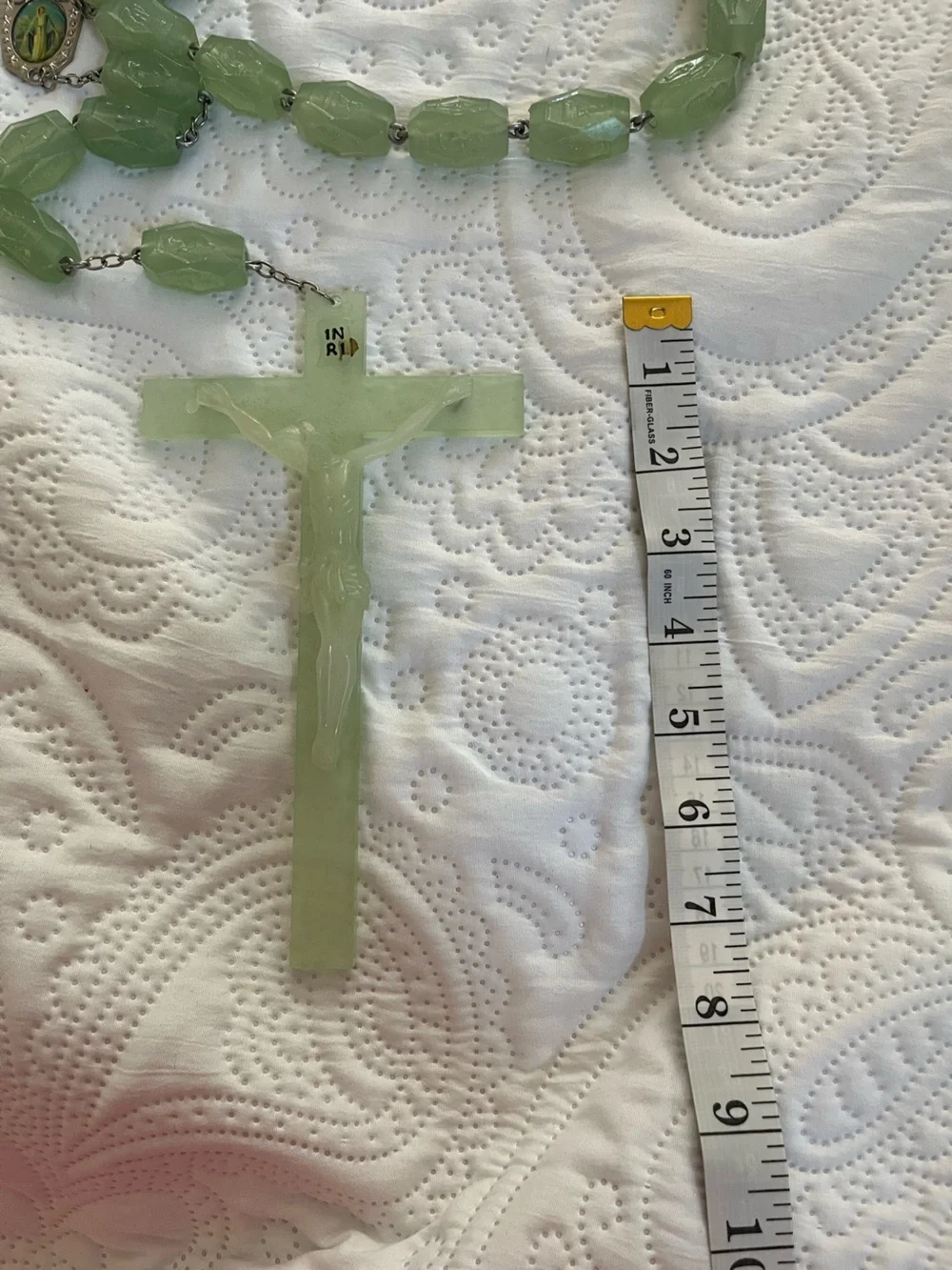 Giant Green Bead Glow in the Dark Rosary